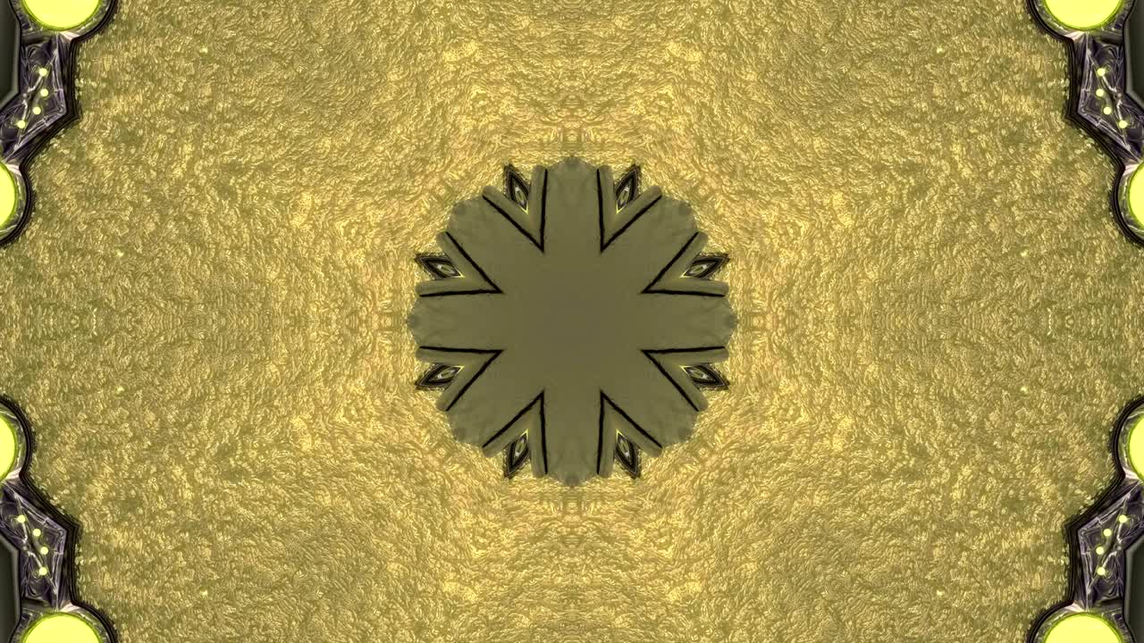 추상적인 네온 장식 배경: 3d 네온 칼레도스코프 또는 만달라