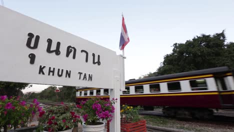 khun tan train station, the tourist attraction in lamphun, northern of thailand