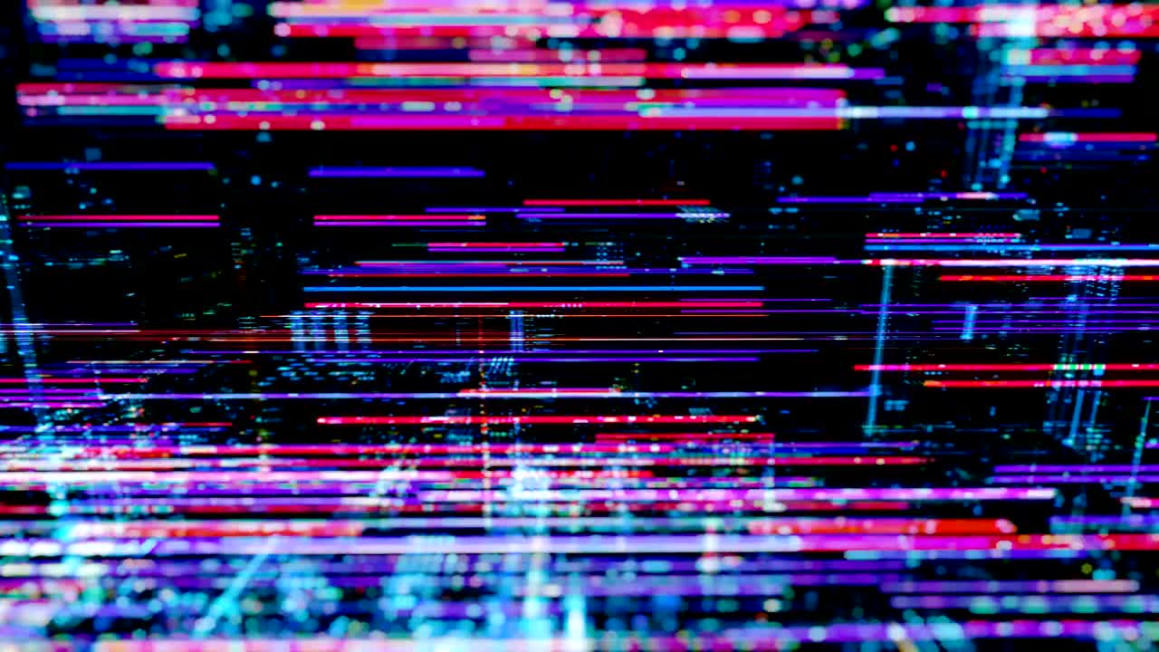 ciudad virtual digital abstracta. escaneo de la ciudad para el concepto de ataque de hackers. render 3d 4k bucle