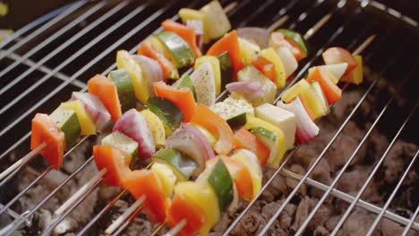 Four-vegetable-kabobs-on-grill