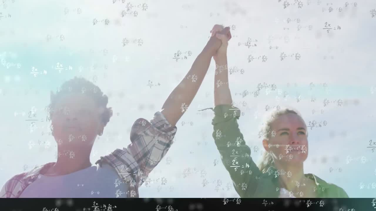 анимация математических уравнений над счастливой парой