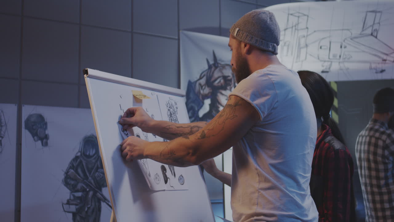 Design Team Discussing Game Characters