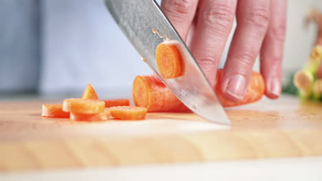 chopping carrots