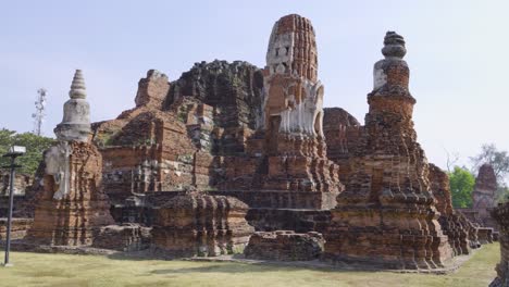 stunning buddhist temple ruins at ayutthaya near bangkok, thailand