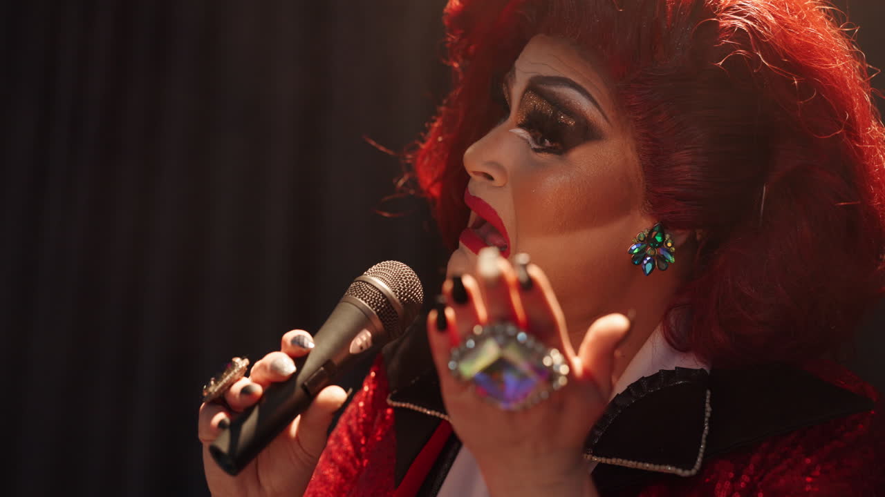 Drag Queen Performer with Microphone