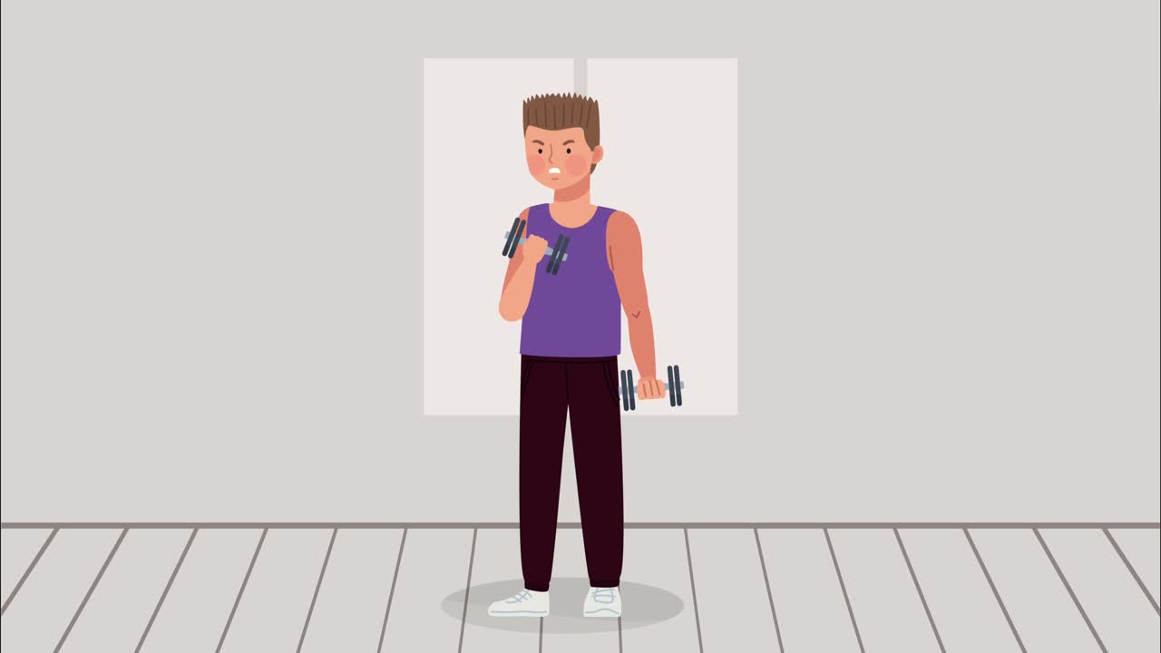 male athlete sport character animation
