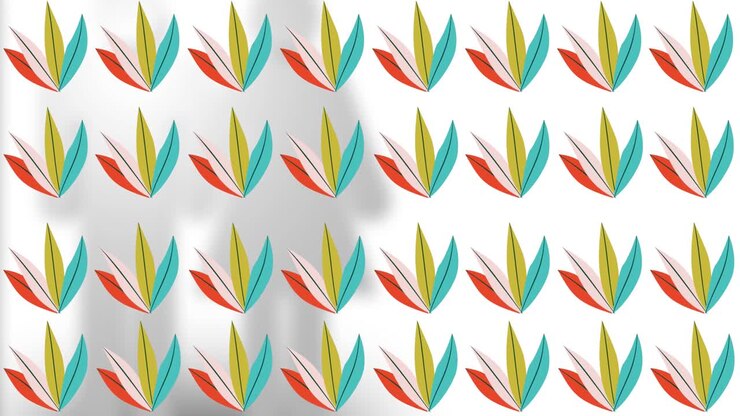 Animation of shapes on green background