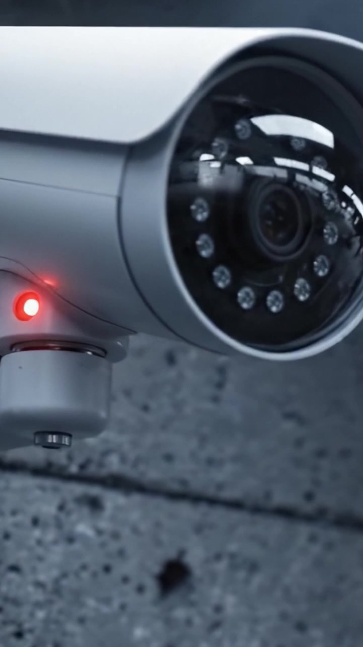 A Close-Up View of a High-Tech Surveillance Camera Captured in Action, Highlighting Advanced Features and Modern Security Technology in a Stylish Setting