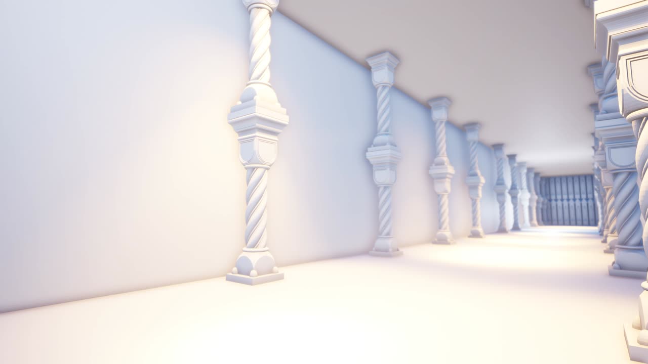 기둥이 있는 빈 복도 궁전