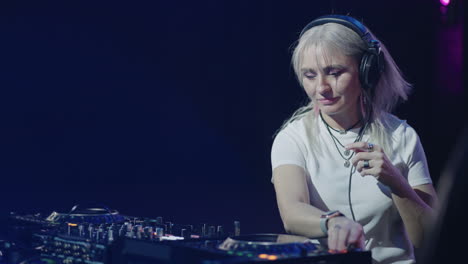 woman djing at a nightclub