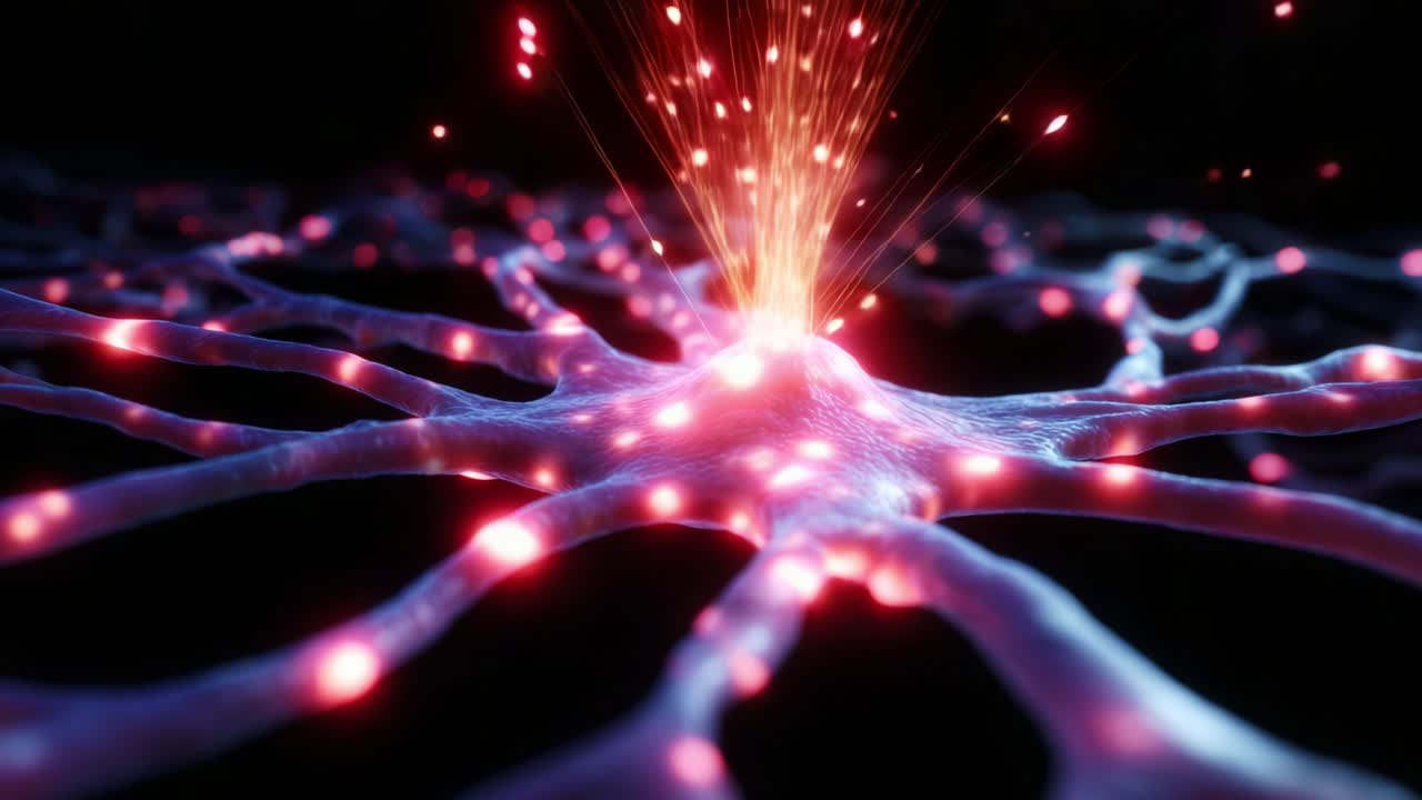 An electrifying portrayal of a neuron network showcasing the intricate connectivity and synaptic activity, capturing the dynamic process of neurotransmitter release and signaling within the nervous system