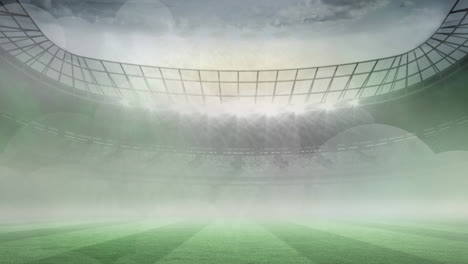 animación de puntos de luz sobre el estadio deportivo