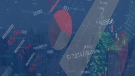 animation of financial data processing over cards on board