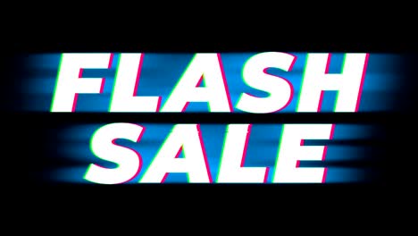 flash sale text vintage glitch effect promotion.