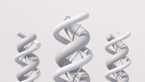 twisted white shapes. white background. abstract animation, 3d render.