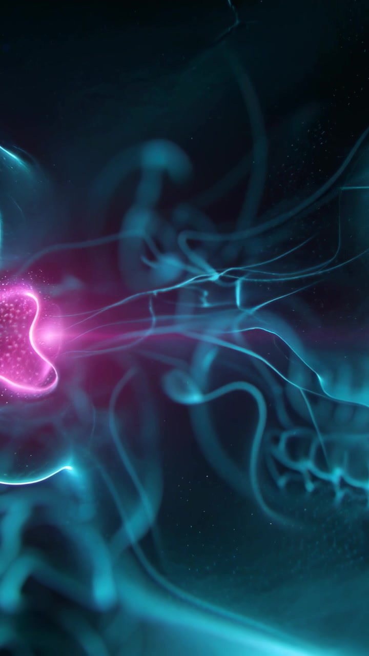 Vertical video: Showing pink glow causing slice sending trails via nose to skull in xray view