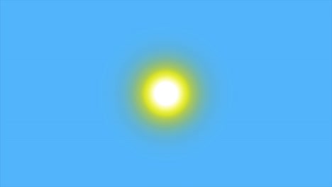 sunshine animation with blue background. video animation. bright sun isolated