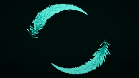 círculo de partículas turquesa
