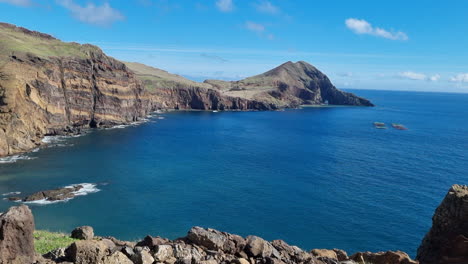 晴天在馬德拉島的聖洛倫佐山頂的全景