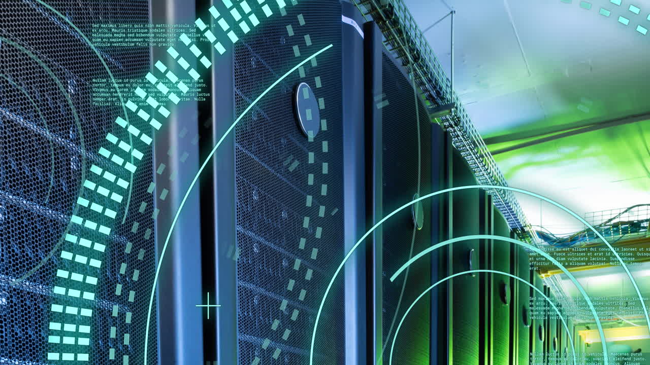 Animation of scope scanning and data processing over server room