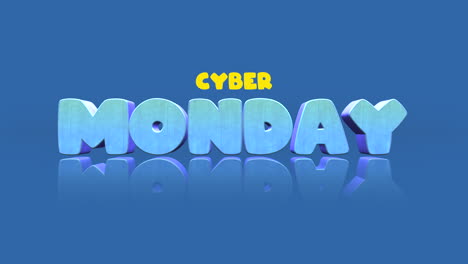 Cartoon-Cyber-Monday-Text-Auf-Klarem-Blauen-Farbverlauf