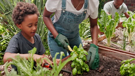 family gardening together