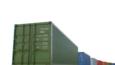 containers moving on white background seamless. looped 3d animation of abstract modern metal containers. logistics business concept.