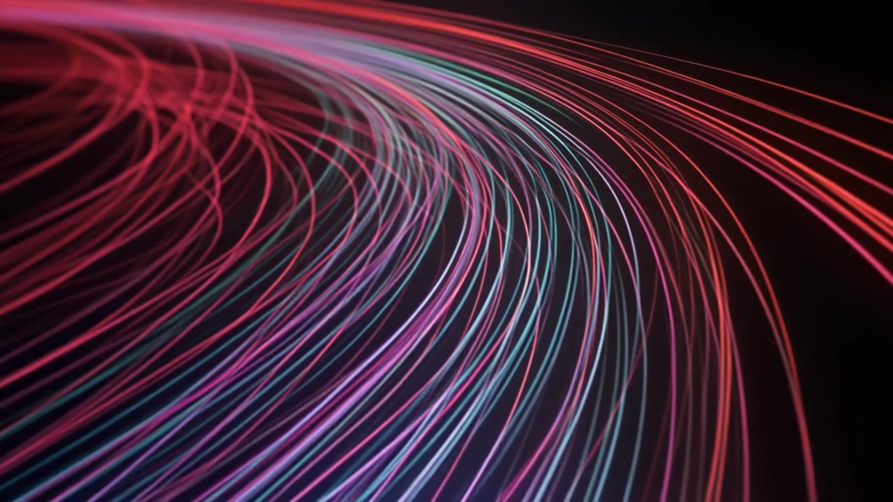 Abstract Motion Background with Glowing Neon Light Trails