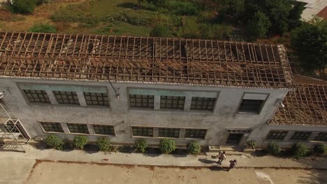 vista aérea reconstrucción de edificio antiguo
