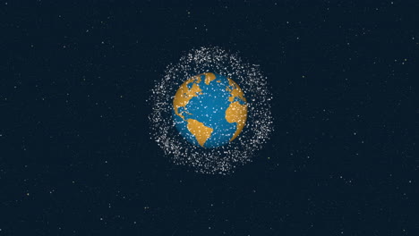 satellites orbiting earth, seamless loop