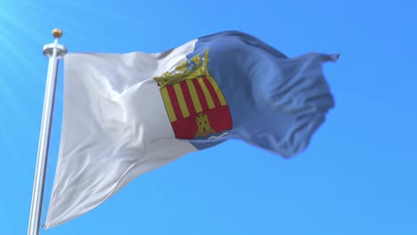 flag of the spanish province of alicante in valencian community, spain - loop