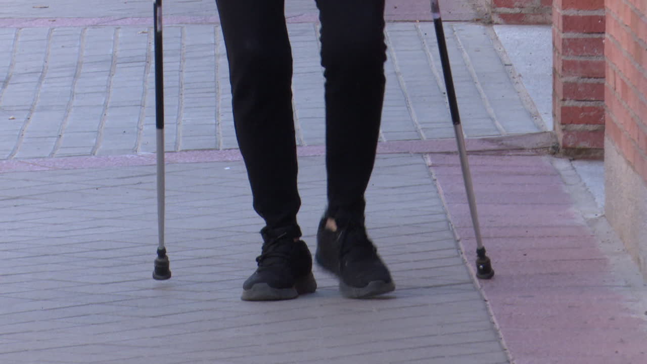 Person Walking with Hiking Poles