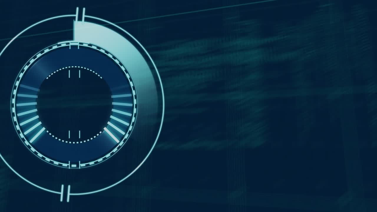 Animation of scope scanning over data processing over grid on black background
