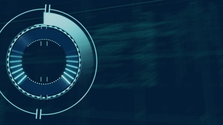 Animation of scope scanning over data processing over grid on black background