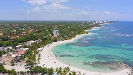 aerial drone view of juan dolio beach and coastline in dominican republic