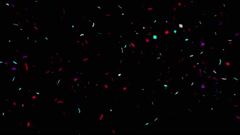 realistic multicolored confetti gunshot popper explosions shooting falling green screen alpha