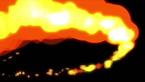 paquete de efectos de dibujos animados 2d, 11 elementos de fuego con efecto de brillo
