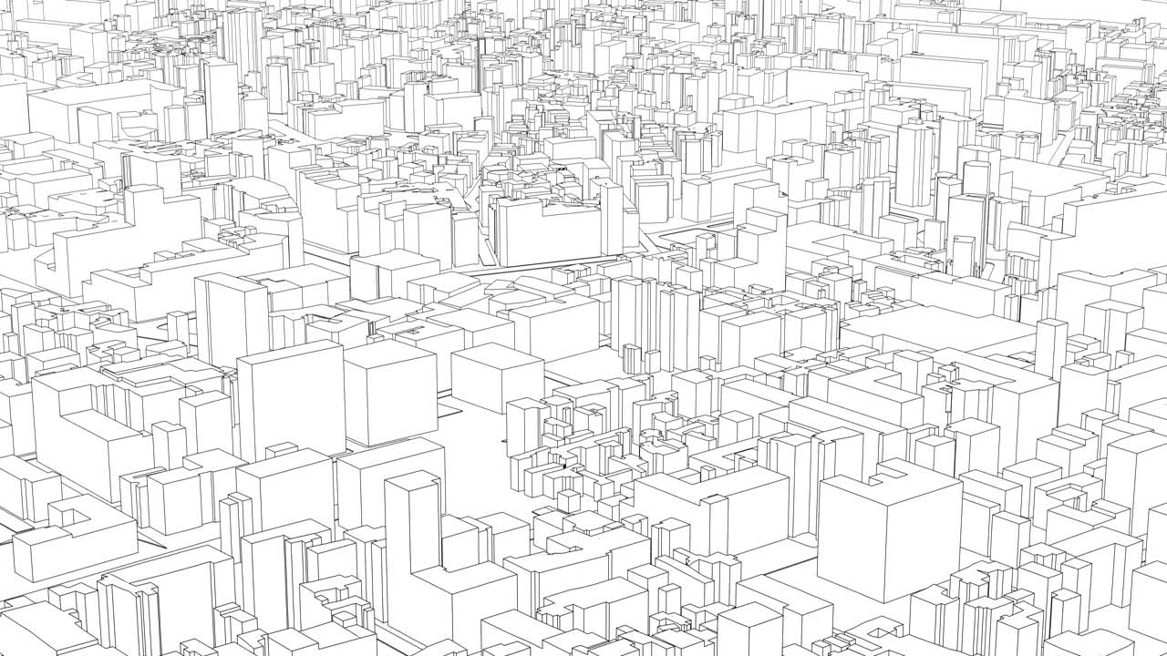 volando sobre la ciudad de toon - en bucle