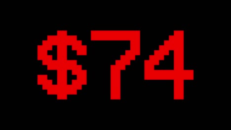 red dollar rising from 0 to 100 - digital counter number 0-100 - loading progress bar with percentage - 0-100$ - count up from 100 to 0 - red text