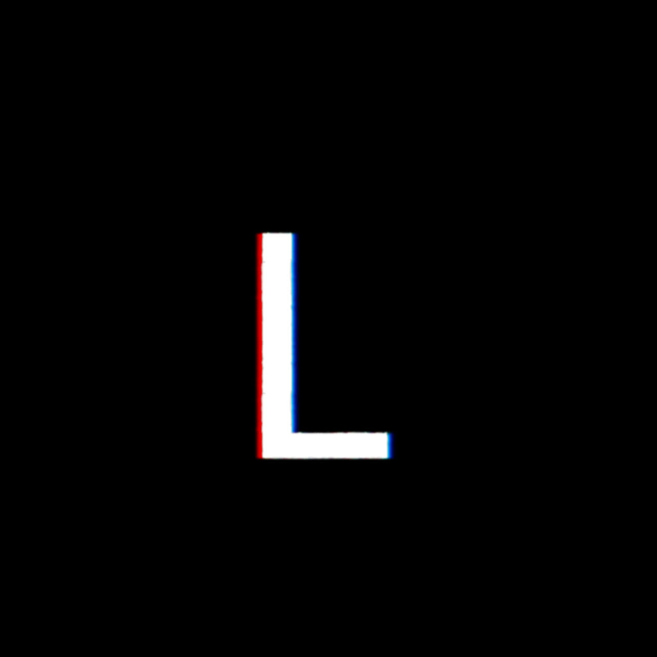 Lettera L con effetto di distorsione digitale