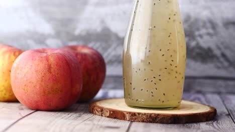 refreshing apple chia seed drink