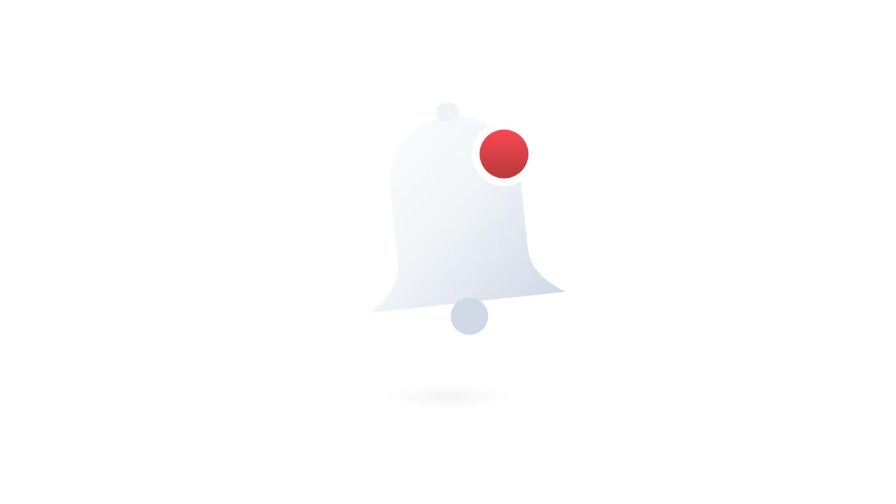 Animated Notification Bell Icon with Red Alert Indicator