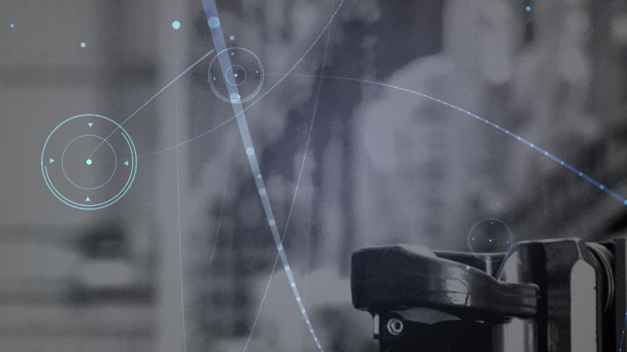 Animation of networks of connections over industrial interiors