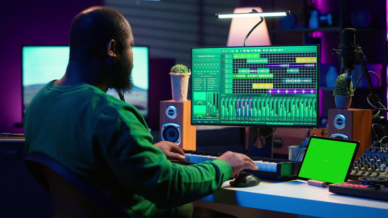 artista que crea nueva música con técnicas de mezcla y masterización