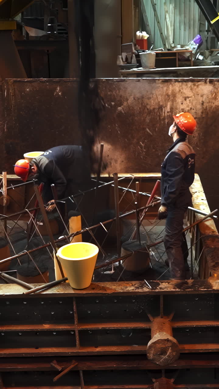 Metal Casting Process in Industrial Factory