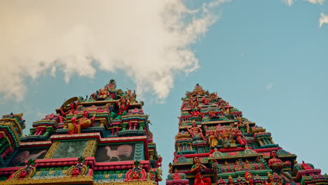 outdoor wide view of colorful decorated kaylasson hindu temple, port louis, mauritius