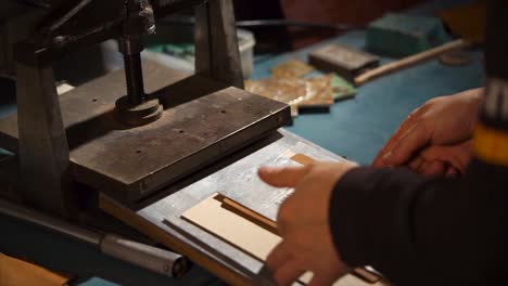 using a vintage printing press