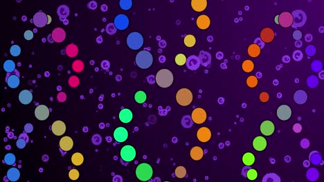 animación del adn sobre células púrpuras sobre un fondo violeta