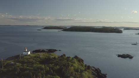 Static-shot-of-lighthouse-with-bird-fly-by