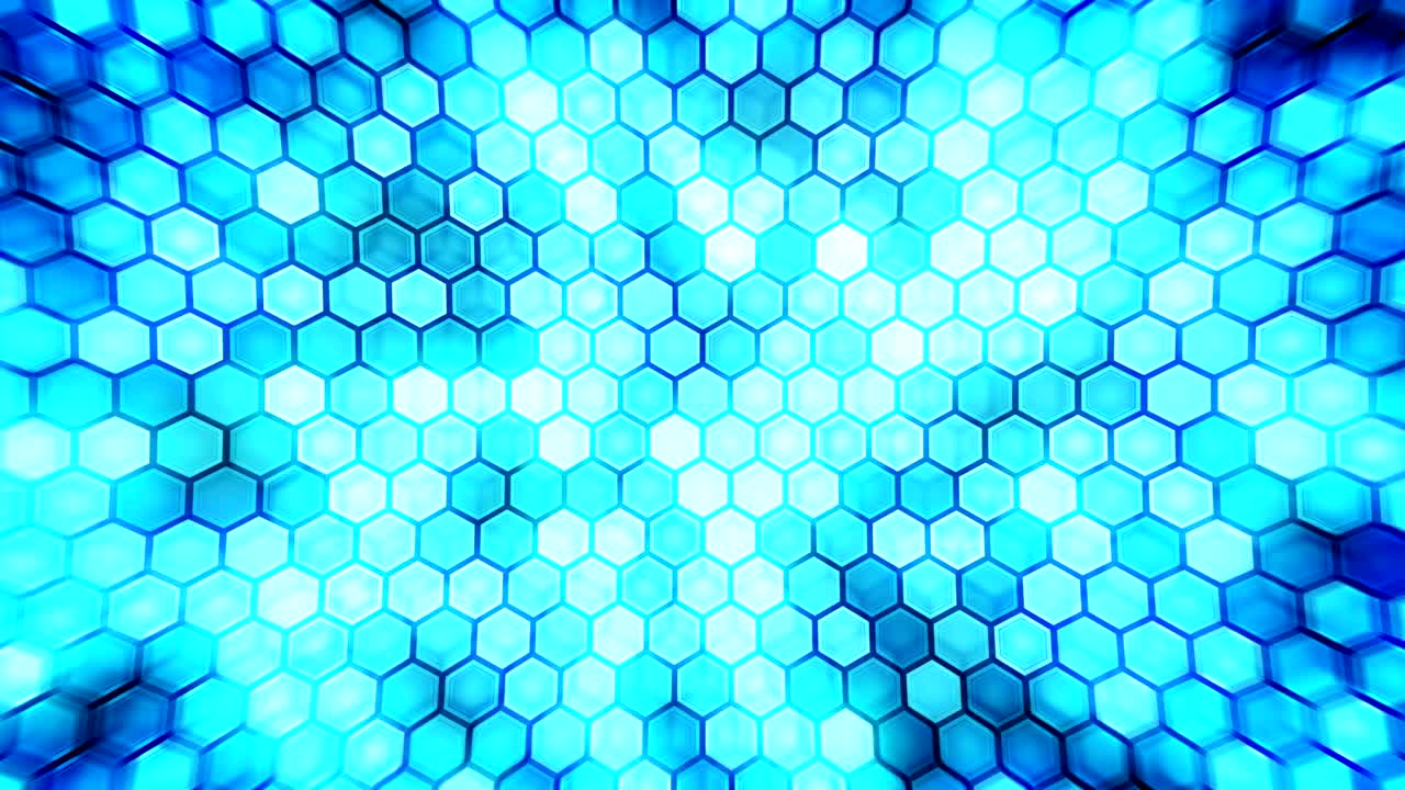 relámpago eléctrico de fondo de panal de miel. hexágono eléctrico brillante con luz brillante. animación de bucle de tecnología de negocios.